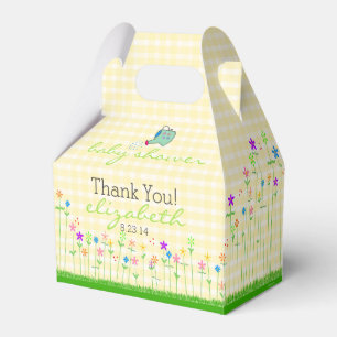 Ballotins Fleurs de ressort sur le baby shower jaune de
