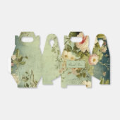 Ballotins Fleurs de rose de verdure vintage personnalisées  (Déplié)