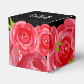 Ballotins Fleurs de roses rouges à l'aquarelle Carré de 2" (Arrière)