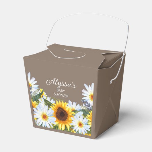 Ballotins Fleurs de soleil rustiques marguerites Baby shower (Verso)