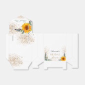 Ballotins Fleurs de tournesol de douche de mariée eucalyptus (Déplié)