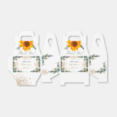 Ballotins Fleurs de tournesol de douche de mariée eucalyptus (Déplié)