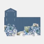 Ballotins Fleurs d'hortensia à l'aquarelle bleue romantique  (Déplié)