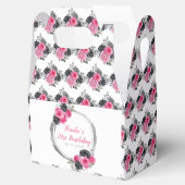 Ballotins Fleurs élégantes roses chaudes et argentées (Ouvert)