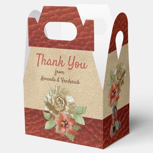 Ballotins Fleurs en cuir sur daim (Ouvert)