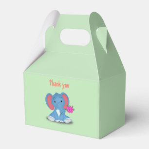 Ballotins fleurs envoyées par étiquette cadeau d'éléphant mi