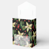 Ballotins Fleurs et baies de Noël en noir (Ouvert)