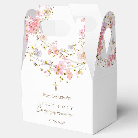 Ballotins fleurs et fausse parties scintillant Première comm (Ouvert)