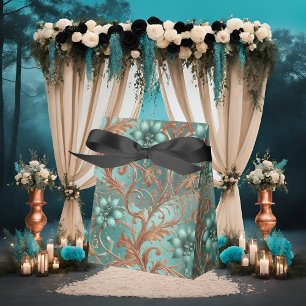 Ballotins Fleurs et vignes en cuivre turquoise