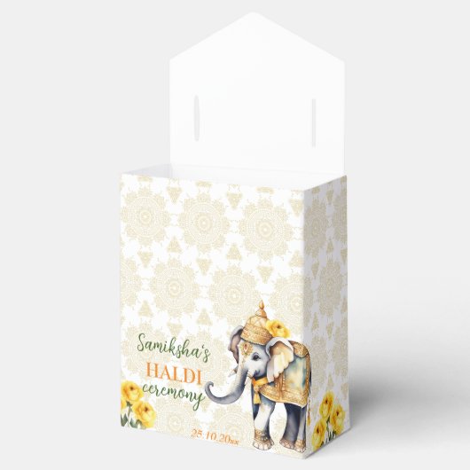 Ballotins Fleurs jaunes d'éléphants mariages haldi en Inde (Ouvert)