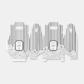 Ballotins Fleurs noires et blanches avec bandes (Déplié)