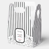 Ballotins Fleurs noires et blanches avec bandes (Ouvert)