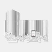 Ballotins Fleurs noires et blanches avec bandes (Déplié)