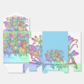 Ballotins Fleurs pastel bleu clair     (Déplié)