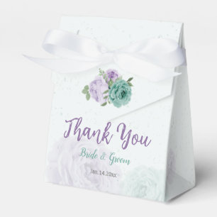 Ballotins fleurs romantiques bleues et violettes verdure mar