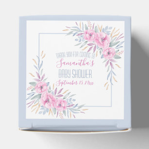 Ballotins Fleurs rose baby shower Aquarelle Élégante