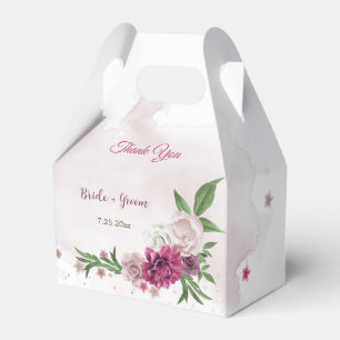 Ballotins fleurs rose mauve verdure
