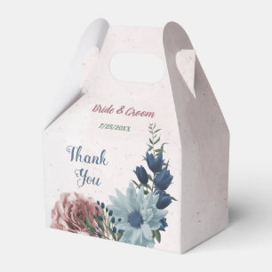 Ballotins Fleurs roses bleues romantiques verdure mariage
