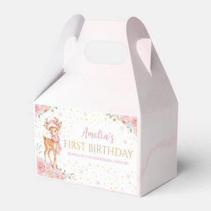 Ballotins Fleurs roses Cerf mignon Anniversaire d'hiver