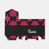 Ballotins Fleurs roses en noir (Déplié)