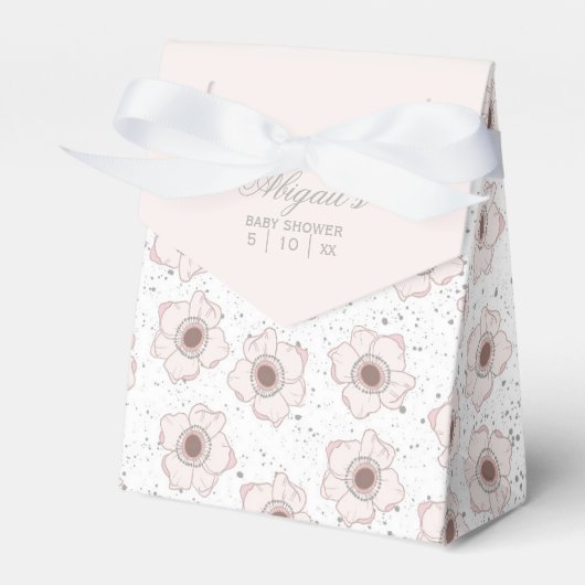 Ballotins Fleurs roses et blanches Baby Shower (Verso)