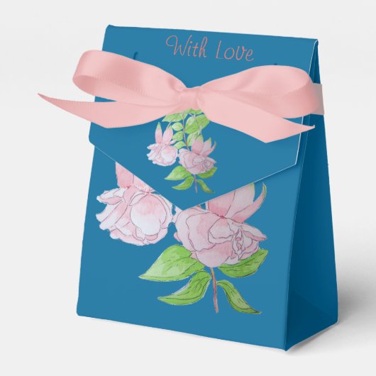 Ballotins Fleurs roses et feuilles design peinture originale (Verso)