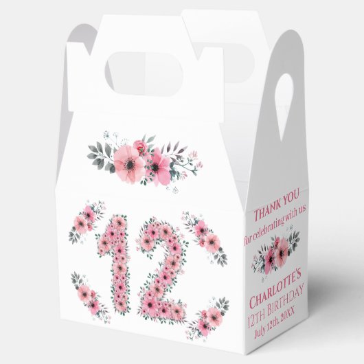 Ballotins Fleurs roses Gros 12e anniversaire Fille Liage ver (Ouvert)