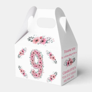 Ballotins Fleurs roses Gros 9e anniversaire fille Foliage ve