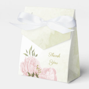 Ballotins fleurs roses romantiques avec feuilles vertes mari