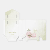 Ballotins fleurs roses romantiques avec mariage feuille vert (Déplié)