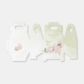 Ballotins fleurs roses romantiques avec mariage feuille vert (Déplié)