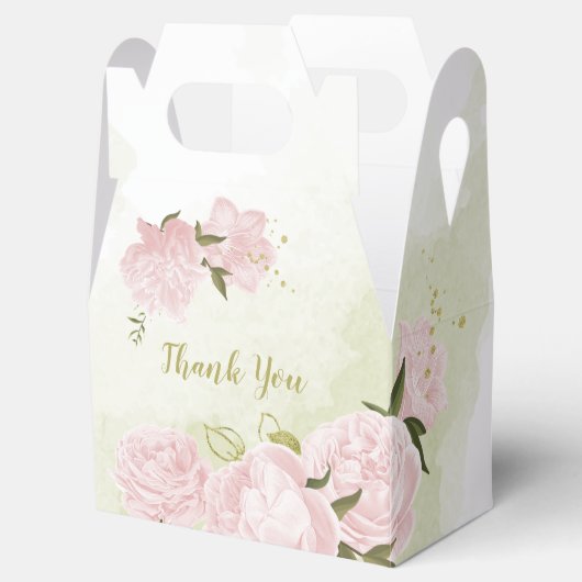 Ballotins fleurs roses romantiques avec mariage feuille vert (Ouvert)