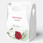 Ballotins Fleurs rouges et blanches verdure mariage botaniqu (Ouvert)