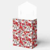 Ballotins Fleurs rouges et feuilles gris argenté (Ouvert)