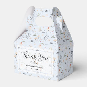 Ballotins Fleurs sauvages sur Baby shower bleu