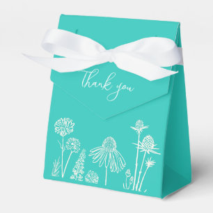 Ballotins Fleurs Sauvages Turquoise Remerciements de Mariage