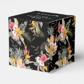 Ballotins Fleurs tropicales sur cœur carré noir (Arrière)