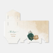 Ballotins fleurs vert émeraude et or beige mariage (Déplié)