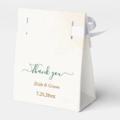 Ballotins fleurs vert émeraude et or beige mariage (Arrière)