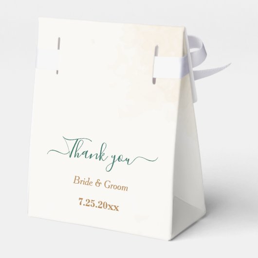 Ballotins fleurs vert émeraude et or beige mariage (Arrière)