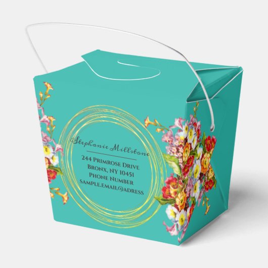 Ballotins Fleurs vintages Turquoise Feminine Professional (Arrière)