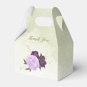 Ballotins fleurs violettes feuilles vertes mariage