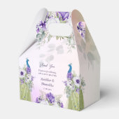 Ballotins Fleurs violettes paon mariage faveur cadeau (Verso)