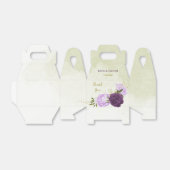 Ballotins fleurs violettes vert feuille mariage (Déplié)