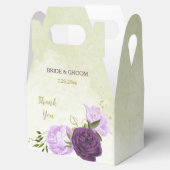 Ballotins fleurs violettes vert feuille mariage (Ouvert)