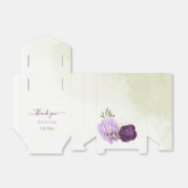 Ballotins fleurs violettes vert feuille mariage (Déplié)