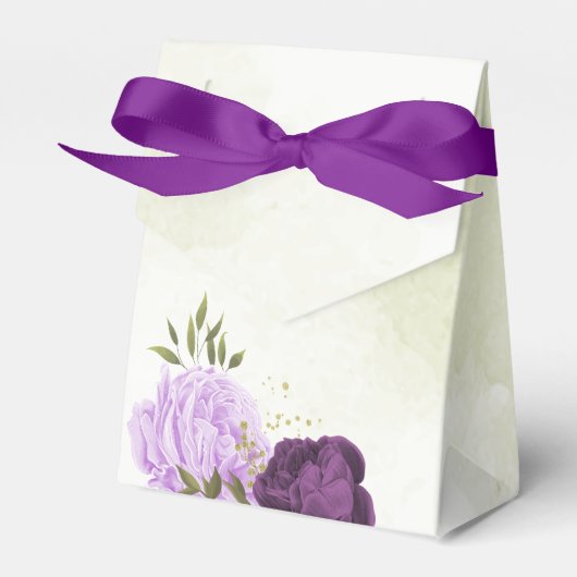 Ballotins fleurs violettes vert feuille mariage (Verso)