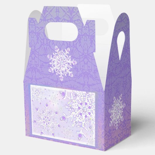 Ballotins flocon de neige violet clair et coeur étincelant (Ouvert)