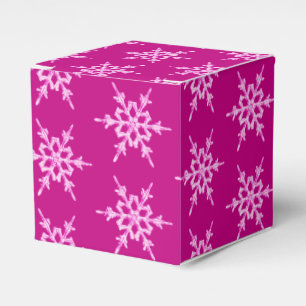 Ballotins Flocons de neige, cristaux rose pâle sur magenta