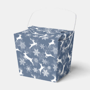 Ballotins Flocons de neige de Noël bleus motif cerf